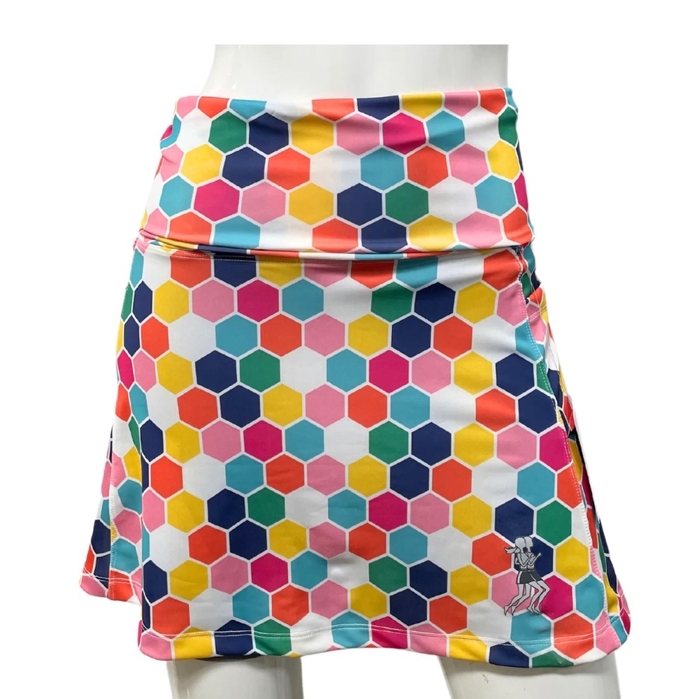 Running Skirts Honeycomb Athletic Skirt Wide Waistband Running with comp shorts